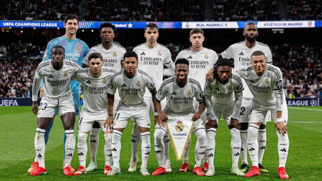 Once del Real Madrid ante el Atlético en el derbi de ida de Champions (Foto: RMCF).