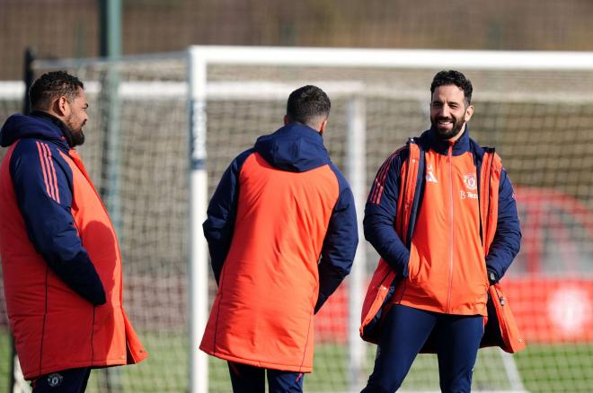 Rúben Amorim en una sesión de entrenamiento del United. (Foto: Cordon Press)