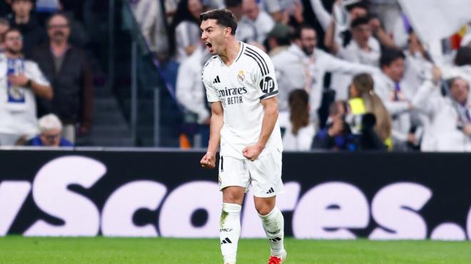 Brahim Díaz celebrando el gol al Atlético de Madrid (Europa Press)