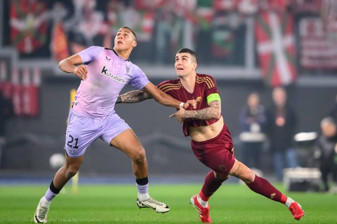 Pelea constante de Maroan Sannadi en el Estadio Olímpico de Roma (Foto: Athletic Club).