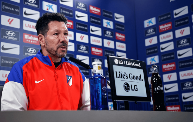 Diego Pablo Simeone, en sala de prensa (Foto: ATM).