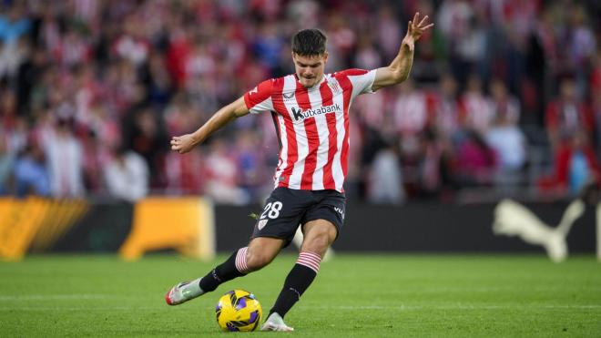 Peio Canales en San Mamés, en el partido ante el Mallorca (Foto: Athletic Club).