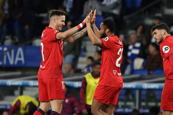 Saúl Ñíguez, celebrando el gol de Chidera Ejuke (Foto: Cordon Press).