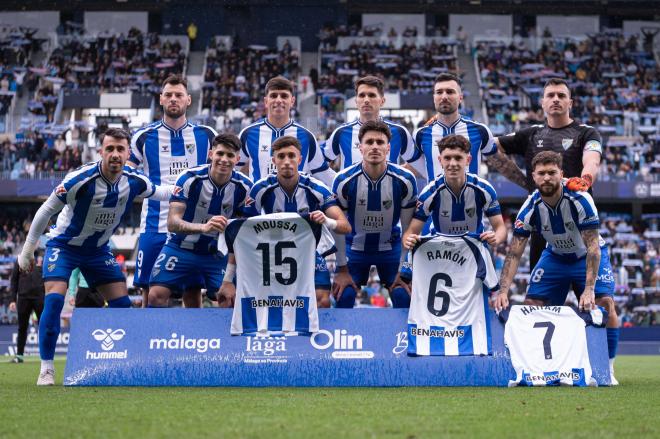 Once del Málaga ante el Cádiz (Foto: Málaga).