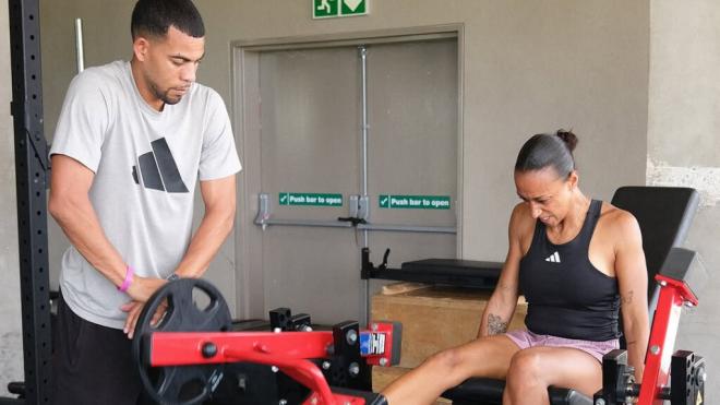 Ana Peleteiro y Benjamin Campaoré en uno de sus entrenamientos (Instagram: @apeleteirob)