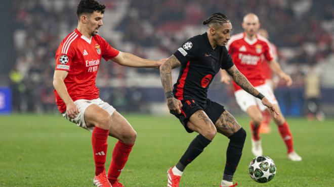 Raphinha en el partido contra el Benfica (Cordon Press)