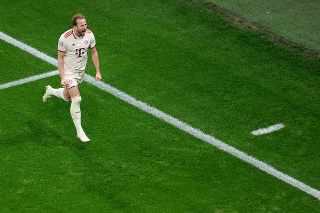 Harry Kane celebra su gol en el Bayer Leverkusen-Bayern (Foto: Cordon Press).