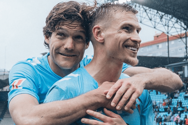 Marcos Alonso y Carl Starfelt (Foto: RC Celta).