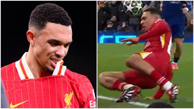 Trent Alexander-Arnold lesionado contra el PSG (Cordon Press/Redes sociales)