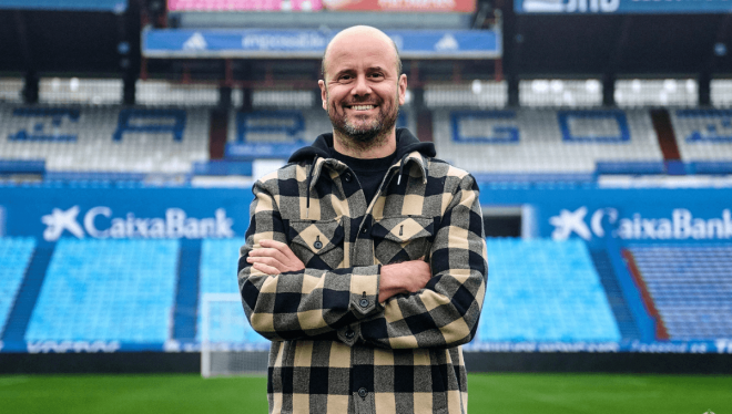 Miguel Ángel Ramírez, en La Romareda (Foto: RZ).