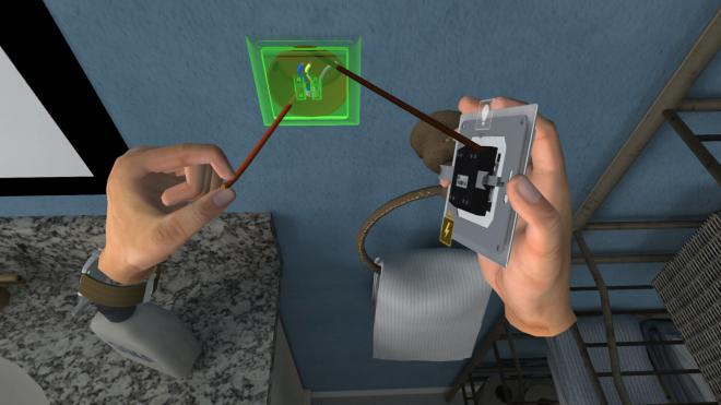 Electrician Simulator VR: aprende a cambiar un enchufe.