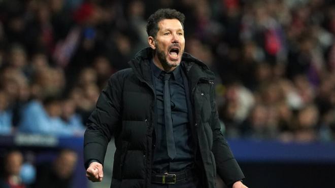 Diego Simeone, durante el Atlético-Real Madrid de Champions (foto: Cordon Press).