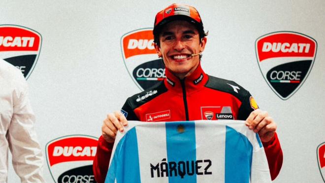 Marc Márquez, en un evento con Ducati antes del GP de Argentina (Foto: Ducati).