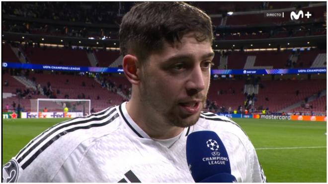 Fede Valverde, tras el Atlético-Real Madrid (captura Movistar+).