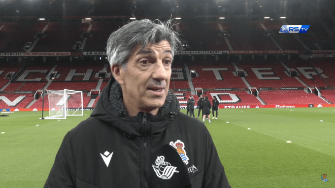 Imanol Alguacil, en Old Trafford.