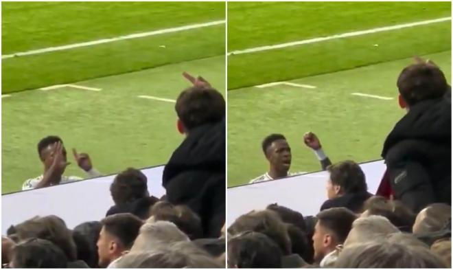 Gestos de Vinicius al Metropolitano. (Foto: Fabrizio Romano)