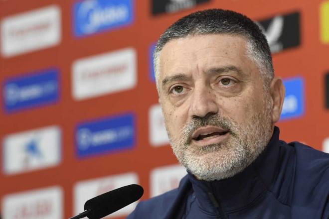 García Pimienta, en la rueda de prensa previa al partido ante el Athletic Club (Foto: Kiko Hurtado