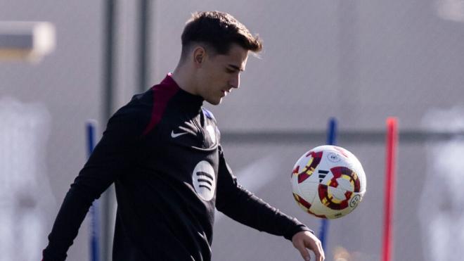 Gavi, en un entrenamiento con el Barça (Europa Press)