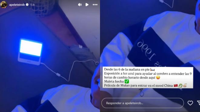 Ana Peleteiro muestra la terapia de luz azul en redes (Foto: @apeleteirob)