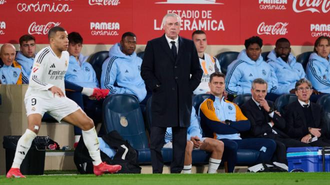 Ancelotti y Mbappé en el Villarreal - Madrid (Cordon Press)