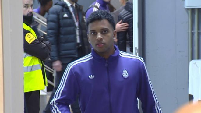 Rodrygo Goes en la zona mixta del Estadio de La Cerámica