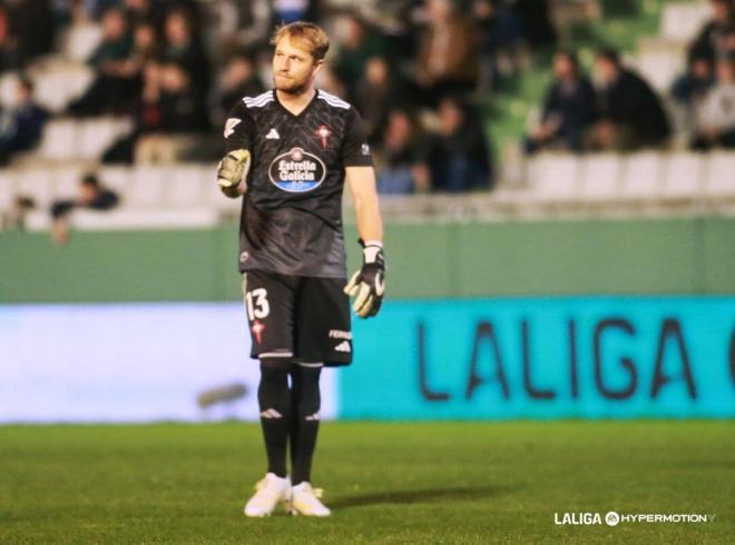 Yoel Rodríguez, durante un partido del Racing de Ferrol (Foto: LALIGA).