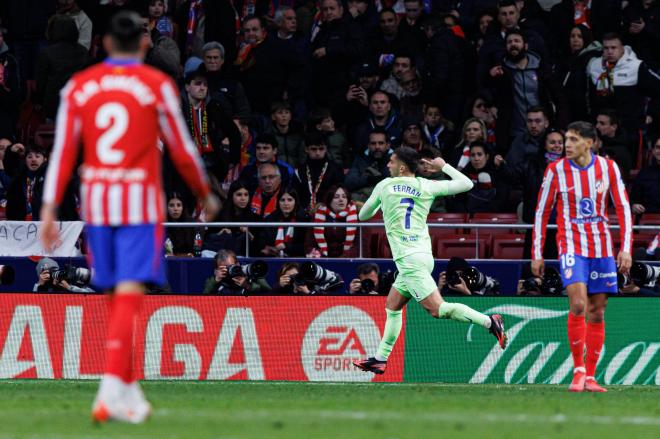 La celebración de Ferran Torres ante el Atlético (Cordon Press)