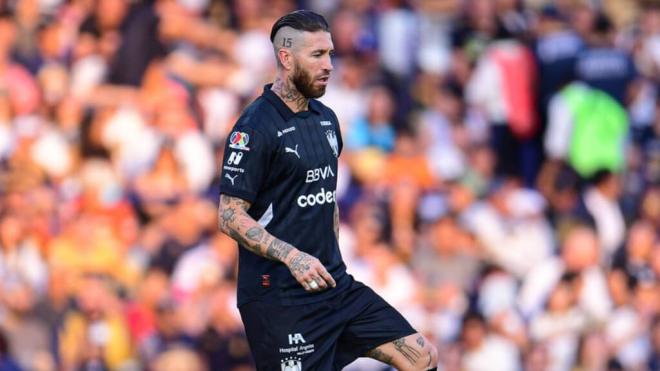 Sergio Ramos en el partido contra Pumas (@Rayados)