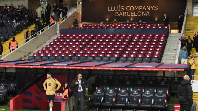 El Olímpico de Montjuic, antes del Barcelona-Osasuna (Foto: Cordon Press)