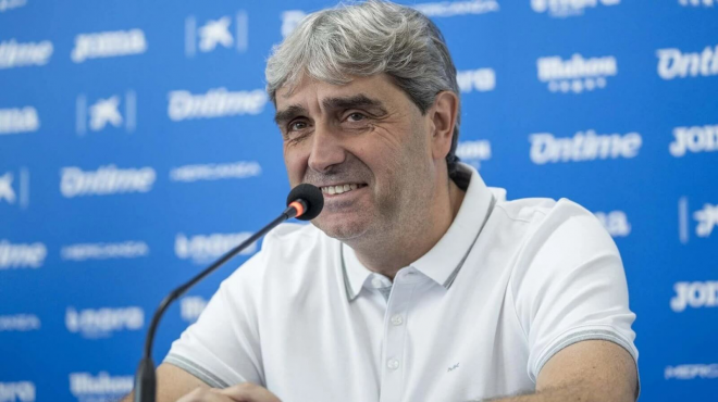 Txema Indias en una comparecencia como director deportivo pepinero. (Foto: CD Leganés)