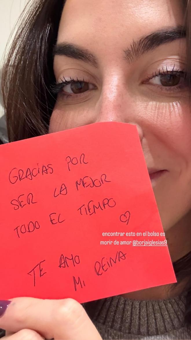 La nota de Borja Iglesias a María Valero (Instagram: @borjaiglesias9)