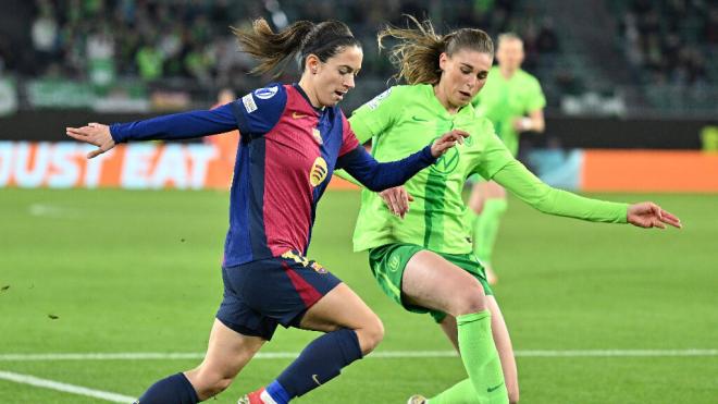 Aitana Bonmatí durante el partido ante el Wolfsburgo (Fuente: Cordon Press)