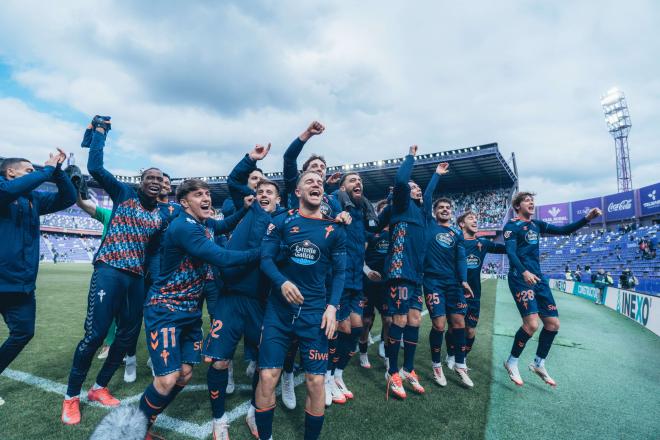 Los jugadores del Celta celebran la victoria ante el Valladolid (Foto: RC Celta).