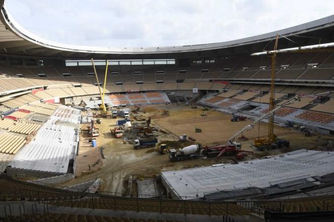 Las obras no cesan en el estadio de La Cartuja.