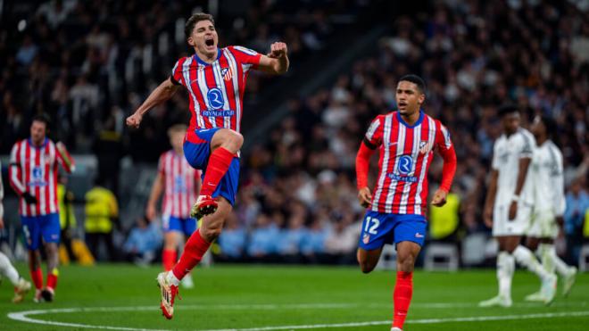 Julián Álvarez celebra un gol con el Atlético de Madrid (Cordon Press)