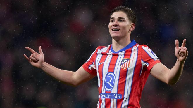 Julián Álvarez celebra un gol con el Atleti (Cordon Press)