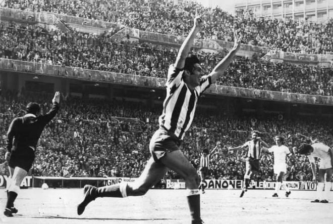 Rubén Cano celebra un gol con el Atlético de Madrid ('X' Rubén Cano)