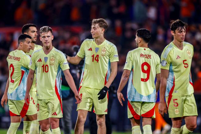 España celebrando su gol ante Países Bajos (Cordon Press)