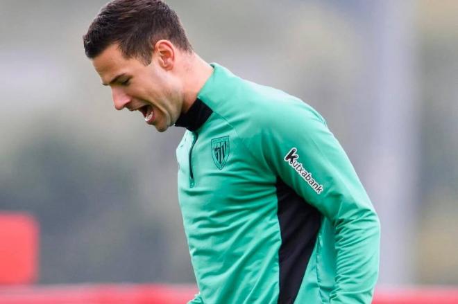 Grito de Gorka Guruzeta en el trabajo en Lezama (Foto: Athletic Club).