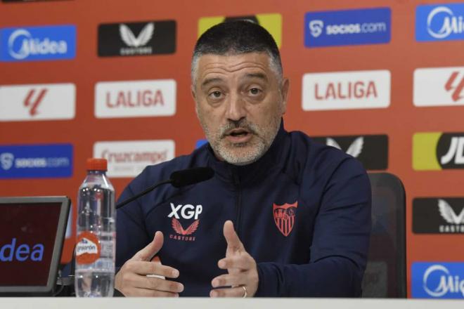 García Pimienta, en la rueda de prensa previa al partido ante el Valencia (Foto: Kiko Hurtado).