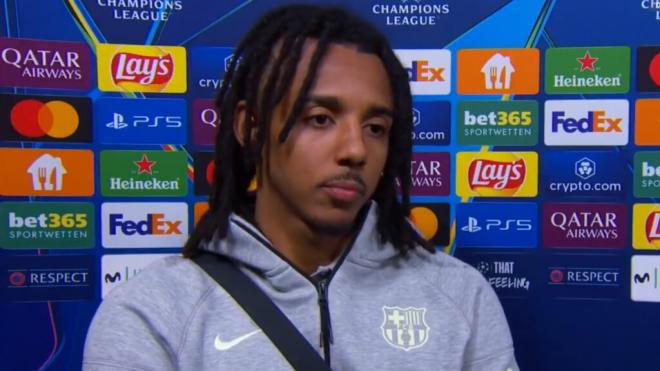 Jules Koundé tras el partido contra el Dortmund (Captura de Movistar)