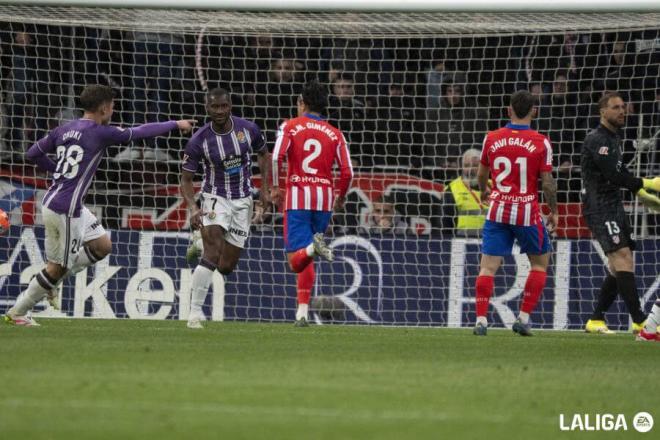 Mamadou Sylla, tras su tanto de penalti ante el Atlético de Madrid (FOTO: LALIGA)