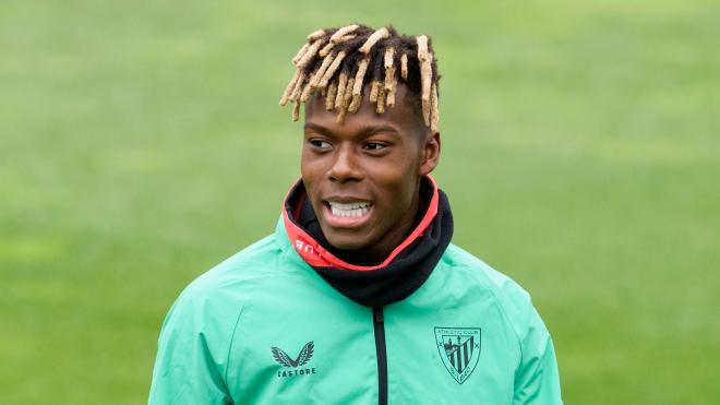 La sonrisa de jugón de Nico Williams en Lezama (Foto: Athletic Club).
