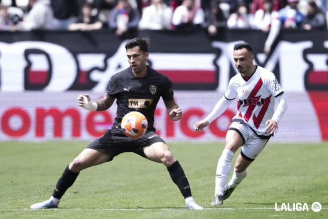Hugo Duro en el Rayo-Valencia en Vallecas (Foto: LALIGA)