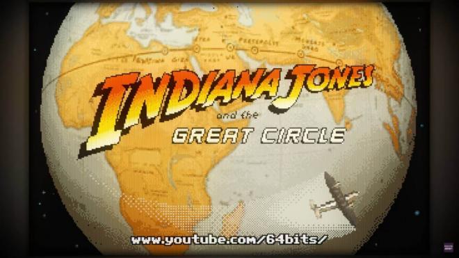 Indiana Jones y el Gran Círculo como un juego clásico de 8 Bits (Imagen: canal de 64 Bits)