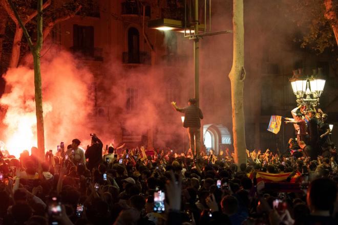 Celebración del título de Copa en Barcelona (Foto: EFE).