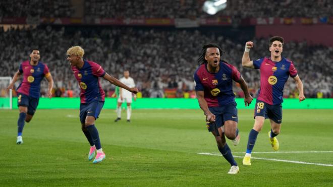 Celebración del gol de Koundé en la final de la Copa del Rey (Europa Press)