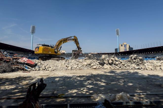 Obras en Gol Sur para la Nueva Romareda en agosto de 2024 (Foto: CordonPress).