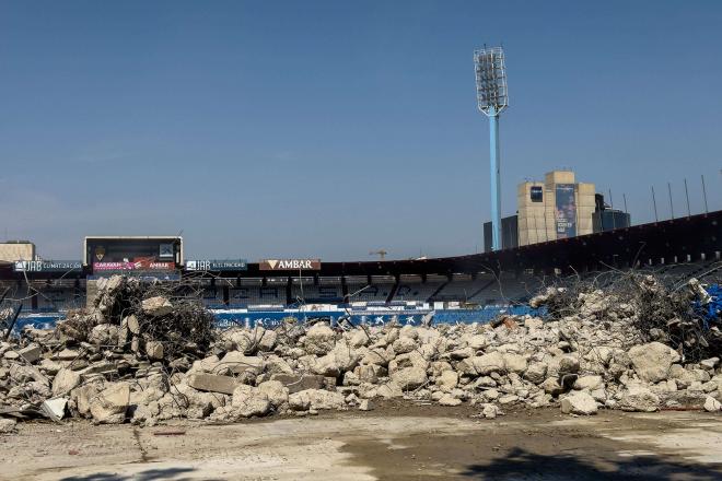 Obras en Gol Sur para la Nueva Romareda en agosto de 2024 (Foto: CordonPress).