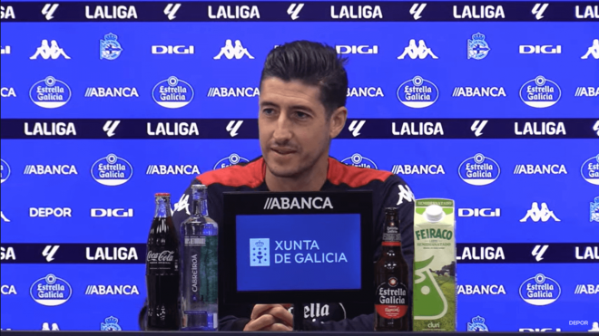 Sergio Escudero, en rueda de prensa del Dépor.